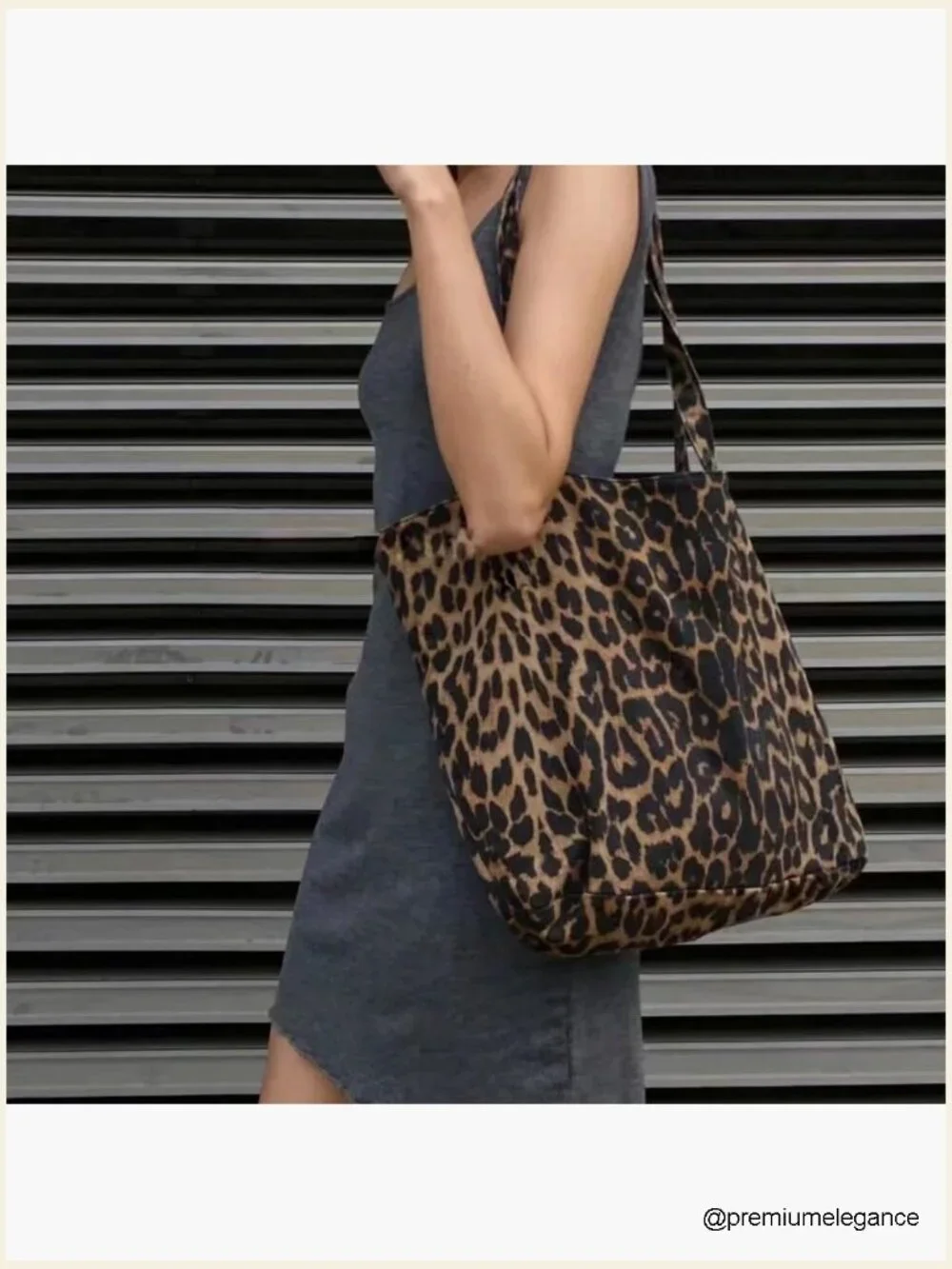 Large Leopard Print Hobo Tote Shoulder Bag with Zipper